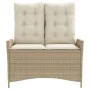 Sillón reclinable de jardín con cojines ratán sintético beige de , Bancos de jardín - Ref: Foro24-368239, Precio: 172,17 €, D...