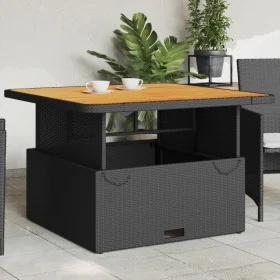 Gartentisch aus Akazienholz und schwarzem PE-Rattan 110x110x71 cm von , Gartentische - Ref: Foro24-368272, Preis: 165,10 €, R...