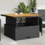 Garden table acacia wood and black PE rattan 110x110x71 cm by , Garden tables - Ref: Foro24-368272, Price: 165,10 €, Discount: %