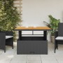 Garden table acacia wood and black PE rattan 110x110x71 cm by , Garden tables - Ref: Foro24-368272, Price: 160,80 €, Discount: %