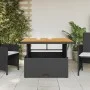 Garden table acacia wood and black PE rattan 110x110x71 cm by , Garden tables - Ref: Foro24-368272, Price: 165,10 €, Discount: %