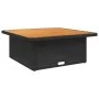 Garden table acacia wood and black PE rattan 110x110x71 cm by , Garden tables - Ref: Foro24-368272, Price: 165,10 €, Discount: %
