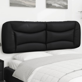 Cabecero de cama acolchado cuero sintético negro 160 cm