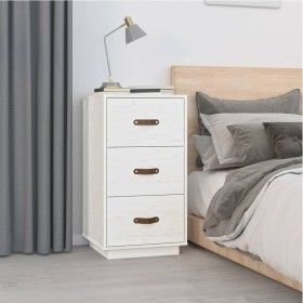 Solid white pine wood bedside table 40x40x75 cm by vidaXL, Nightstands - Ref: Foro24-818337, Price: 79,32 €, Discount: %