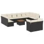 Garden sofa and cushion set 13 pieces black synthetic rattan by , Garden sets - Ref: Foro24-3223914, Price: 771,57 €, Discoun...