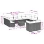 Garden sofa and cushion set 13 pieces black synthetic rattan by , Garden sets - Ref: Foro24-3223914, Price: 771,57 €, Discoun...