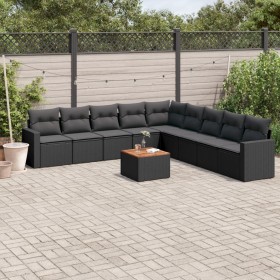 Garden sofa set 10 pieces with black synthetic rattan cushions by , Garden sets - Ref: Foro24-3224165, Price: 605,91 €, Disco...