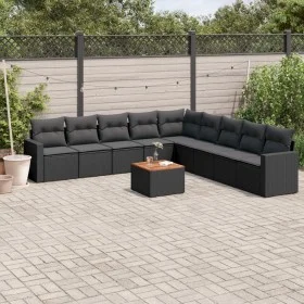 Gartensofa-Set 10-teilig mit schwarzen synthetischen Rattankissen von , Gartensets - Ref: Foro24-3224165, Preis: 608,10 €, Ra...