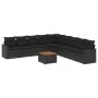 Set de sofás de jardín 10 pzas cojines ratán sintético negro de , Conjuntos de jardín - Ref: Foro24-3224165, Precio: 608,80 €...