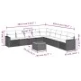 Gartensofa-Set 10-teilig mit schwarzen synthetischen Rattankissen von , Gartensets - Ref: Foro24-3224165, Preis: 608,10 €, Ra...