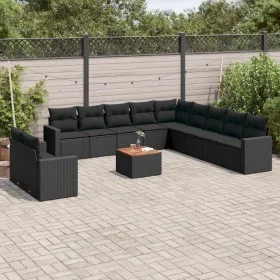 Garden sofa set 12 pieces with black synthetic rattan cushions by , Garden sets - Ref: Foro24-3224200, Price: 804,99 €, Disco...