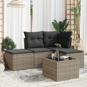 Garden sofa set with cushions 5 pieces gray synthetic rattan by , Garden sets - Ref: Foro24-3249329, Price: 289,43 €, Discoun...