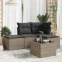 Gartensofa-Set mit Kissen, 5-teilig, graues synthetisches Rattan von , Gartensets - Ref: Foro24-3249329, Preis: 271,69 €, Rab...