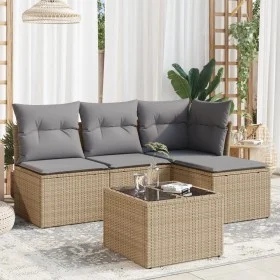 Garden sofa set with cushions 5 pieces beige synthetic rattan by , Garden sets - Ref: Foro24-3249348, Price: 298,87 €, Discou...