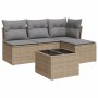 Garden sofa set with cushions 5 pieces beige synthetic rattan by , Garden sets - Ref: Foro24-3249348, Price: 298,64 €, Discou...