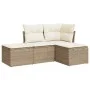 Gartensofa-Set mit Kissen, 4-teilig, beiges synthetisches Rattan von , Gartensets - Ref: Foro24-3249317, Preis: 266,70 €, Rab...
