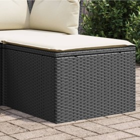 Black synthetic rattan garden stool and cushion 55x55x37cm by , Outdoor ottomans - Ref: Foro24-366001, Price: 42,35 €, Discou...