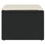 Schwarzer Gartenhocker und Kissen aus synthetischem Rattan, 55 x 55 x 37 cm von , Hocker für den Außenbereich - Ref: Foro24-3...