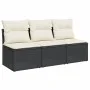 3-seater garden sofa with PE rattan cushions in black by , Outdoor sofas - Ref: Foro24-366015, Price: 151,00 €, Discount: %