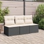 3-seater garden sofa with PE rattan cushions in black by , Outdoor sofas - Ref: Foro24-366015, Price: 152,91 €, Discount: %