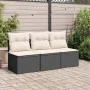 3-seater garden sofa with PE rattan cushions in black by , Outdoor sofas - Ref: Foro24-366015, Price: 151,00 €, Discount: %