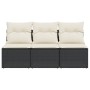 3-seater garden sofa with PE rattan cushions in black by , Outdoor sofas - Ref: Foro24-366015, Price: 152,91 €, Discount: %