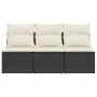3-Sitzer-Gartensofa mit PE-Rattankissen in Schwarz von , Outdoor-Sofas - Ref: Foro24-366015, Preis: 151,00 €, Rabatt: %