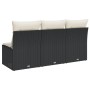3-seater garden sofa with PE rattan cushions in black by , Outdoor sofas - Ref: Foro24-366015, Price: 152,91 €, Discount: %