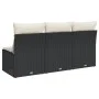 3-Sitzer-Gartensofa mit PE-Rattankissen in Schwarz von , Outdoor-Sofas - Ref: Foro24-366015, Preis: 151,00 €, Rabatt: %