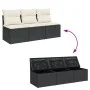 3-Sitzer-Gartensofa mit PE-Rattankissen in Schwarz von , Outdoor-Sofas - Ref: Foro24-366015, Preis: 151,00 €, Rabatt: %