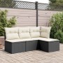 Black synthetic rattan garden stool and cushion 55x55x37cm by , Outdoor ottomans - Ref: Foro24-366003, Price: 55,14 €, Discou...