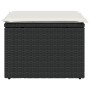 Black synthetic rattan garden stool and cushion 55x55x37cm by , Outdoor ottomans - Ref: Foro24-366003, Price: 55,14 €, Discou...
