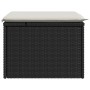 Black synthetic rattan garden stool and cushion 55x55x37cm by , Outdoor ottomans - Ref: Foro24-366003, Price: 55,14 €, Discou...