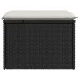 Schwarzer Gartenhocker und Kissen aus synthetischem Rattan, 55 x 55 x 37 cm von , Hocker für den Außenbereich - Ref: Foro24-3...