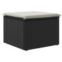 Black synthetic rattan garden stool and cushion 55x55x37cm by , Outdoor ottomans - Ref: Foro24-366003, Price: 55,14 €, Discou...