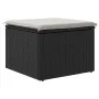Taburete de jardín de ratán sintético negro y cojín 55x55x37cm de , Otomanas de exterior - Ref: Foro24-366003, Precio: 57,08 ...