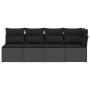 4-seater garden sofa with black synthetic rattan cushions by , Outdoor sofas - Ref: Foro24-365964, Price: 247,63 €, Discount: %
