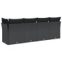4-seater garden sofa with black synthetic rattan cushions by , Outdoor sofas - Ref: Foro24-365964, Price: 247,63 €, Discount: %