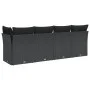 4-seater garden sofa with black synthetic rattan cushions by , Outdoor sofas - Ref: Foro24-365964, Price: 255,46 €, Discount: %