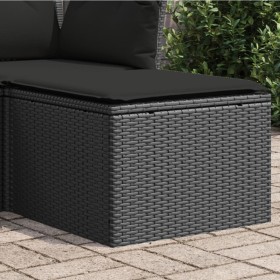 Taburete de jardín y cojín ratán sintético negro 55x55x37cm de , Otomanas de exterior - Ref: Foro24-365966, Precio: 49,77 €, ...