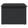 Gartenhocker und schwarzes synthetisches Rattankissen 55x55x37cm von , Hocker für den Außenbereich - Ref: Foro24-365966, Prei...