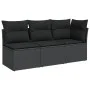 3-Sitzer-Gartensofa mit schwarzen synthetischen Rattankissen von , Outdoor-Sofas - Ref: Foro24-365987, Preis: 189,43 €, Rabat...