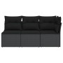 3-Sitzer-Gartensofa mit schwarzen synthetischen Rattankissen von , Outdoor-Sofas - Ref: Foro24-365987, Preis: 196,18 €, Rabat...