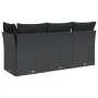 3-Sitzer-Gartensofa mit schwarzen synthetischen Rattankissen von , Outdoor-Sofas - Ref: Foro24-365987, Preis: 189,43 €, Rabat...