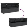 3-Sitzer-Gartensofa mit schwarzen synthetischen Rattankissen von , Outdoor-Sofas - Ref: Foro24-365987, Preis: 196,18 €, Rabat...