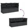 3-Sitzer-Gartensofa mit schwarzen synthetischen Rattankissen von , Outdoor-Sofas - Ref: Foro24-365987, Preis: 189,43 €, Rabat...