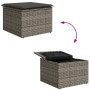 Garden stool with gray synthetic rattan cushion 55x55x37cm by , Outdoor ottomans - Ref: Foro24-366119, Price: 56,40 €, Discou...