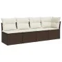 Garden sofa with cushions 4 seater brown synthetic rattan by , Outdoor sofas - Ref: Foro24-366202, Price: 256,80 €, Discount: %