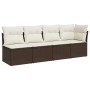 Gartensofa mit Kissen, 4-Sitzer, braunes synthetisches Rattan von , Outdoor-Sofas - Ref: Foro24-366202, Preis: 260,34 €, Raba...