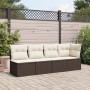 Gartensofa mit Kissen, 4-Sitzer, braunes synthetisches Rattan von , Outdoor-Sofas - Ref: Foro24-366202, Preis: 260,34 €, Raba...